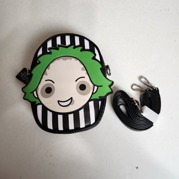 NWT Buckle Down Horror Movie Vegan Leather Beetlejuice Chibi Mini Crossbody Bag - Picture 16 of 16